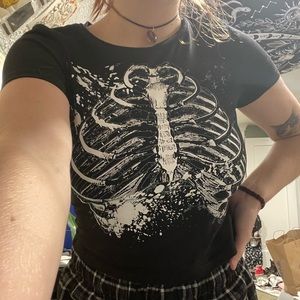 rib cage cropped shirt